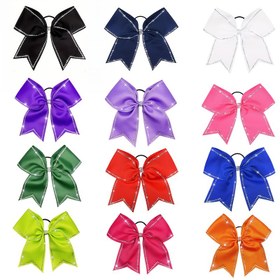 Resim El yapımı tasarım ve okul etkinlikleri, beyzbol oyunları, tezahürat, futbol, basketbol, ragbi sporları, günlük giyim, Anneler Günü hediyesi için uygun 8 inçlik, 13 renkli simli elmas kenarlı saç bandı 