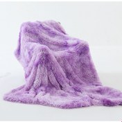 Resim Çift Katmanlı Hafif Uzun Saçlı Tüylü Battaniye Mor 