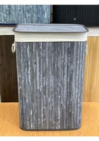 Resim Sever Bambu Çamaşır Sepeti Dikdörtgen 33279 Gri Diğer 
