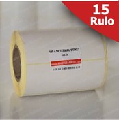 Resim Termal Etiket 100X50 - Barkod Etiketi 15 Rulo 7.500 Adet 