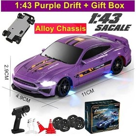 Resim 1/64 2.4g Yüksek Hızlı Drift Rc Araba 4wd Uzaktan Kumanda Araba Dört 1-43 Purple Box Mor 
