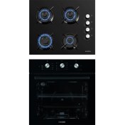 Resim Kumtel 2'li Si̇yah Cam Ankastre Set (KO-40TAHDF + MT) 
