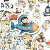 Resim Uçak, Roket, Kask ve Daha Fazlası için 50 adet Uzay Temalı Karikatür Araç Çıkartması - Dizüstü Bilgisayarlar, Scrapbook'ler, Bagaj ve DIY El Sanatları için Sulu Boya PVC Etiketler - Eğlenceli ve Yaratıcı Hediye Fikri, DIY El Sanatları Çıkartmaları | Uzay Temalı Dekor | Mat Bitişli Çıkartmalar 