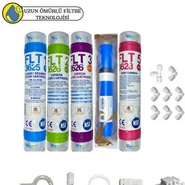 Resim Pemax Water Solutions Kapalı Kasa Su Arıtma Cihazlarına Uygun Sertifikalı 5'li Vontron 4000 TDS Mebran 12" 4'lü Set 