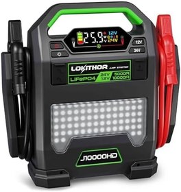 Resim LOKITHOR J10000HD 12V/24V 10.000Amp LiFePO4 Akıllı Akü Takviye + Powerbank + Led Lamba 
