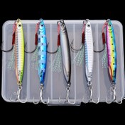 Resim 5 Adet Metal Jig Balıkçılık Yem Seti - Muskellunge, Kedi Balığı, Alabalık, Mezgit, Kefal, Snapper, Redfin İçin Kurşun Kalem Yem Seti - Yavaş Batış Simülasyon Balık Jigleri Takım Kutusu ile 