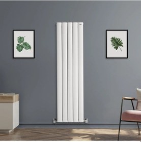 Resim 1800mm x 395mm Lilac Yüksek Isı Kapasiteli Dekoratif Dikey Beyaz Alüminyum Radyatör 