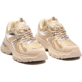 Resim Mc Jamper 2318 BEj Füme Bağcıklı Yüksek Taban Kadın Sneaker 