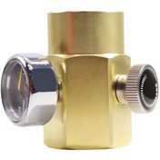 Resim Monyee Kola Soda Makinesi Gaz Şişesi Dolum Bağlantısı, Tr21-4'den W21.8'ye Dönüştürücü, Mini Manometreli, Bronz Malzeme, 2000psi Çalışma Basıncı 