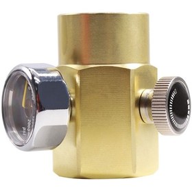 Resim Monyee Kola Soda Makinesi Gaz Şişesi Dolum Bağlantısı, Tr21-4'den W21.8'ye Dönüştürücü, Mini Manometreli, Bronz Malzeme, 2000psi Çalışma Basıncı 