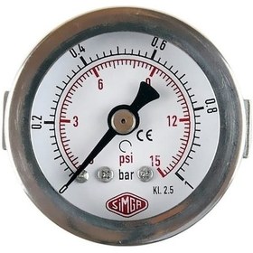Resim Simga 0-400 Bar Çap Ø40 MM Pano Tip Kuru Manometre 