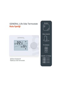 Resim General Mitra 260S RF Kablosuz Oda Termostatı Beyaz 