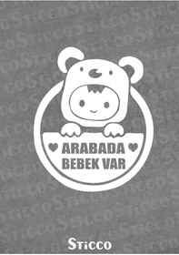 Resim Sticco Arabada Bebek Var Araba Cam Sticker 24x28cm 