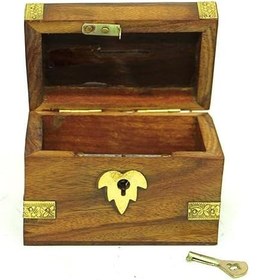 Resim Kumbara Kilitli Ahşap Kutu Kumbara Hediyelik 
