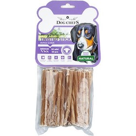 Resim Dog Chefs Burgulu Kalın Naturel 50 Li Paket 
