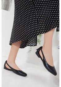 Resim Yan Açık Siyah Kadın Babet-1558-Siyah 