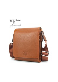 Resim Kangaroo Kıngdom Erkek Postacı Orta Boy Taba Hakiki Deri Çanta Kangaroo K. 5512-T 
