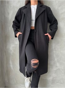 Resim H1 Style Salaş Kaşe Kaban Siyah 