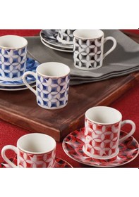 Resim Güral Porselen Atina 12 Parça 6 Kişilik Bone Türk Kahvesi Fincan Takımı - 2411 Beyaz 