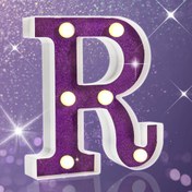 Resim 1 adet Mor Glitter LED Harf A Işığı, Pil ile Çalışır, Ayarlanamaz Tek Renk, Dayanıklı PP Malzeme, Düğün, Teşekkür, Doğum Günü ve Fotoğraf Stüdyosu Dekorasyonu için İdeal 