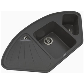 Resim Polex Cristalüx Granit Evye P-CR1 Antrasit Tezgah Altı Ve Tezgah Üstü Mutfak Evyesi 104.5x57 CM 