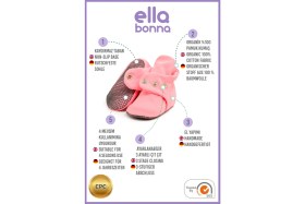 Resim Ella Bonna Organik Pamuk Bebek Pandufu, Kaydırmaz Taban, Yenidoğan Patiği, Ev Kreş Ayakkabısı, Pembe 
