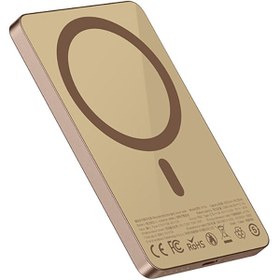 Resim Recci RP33 PD 20W Ultra İnce Led Göstergeli Hızlı Şarj Özellikli Wireless Powerbank 15W 5000mAh Gri 