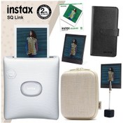 Resim Fujifilm Instax Sq Link Yazıcı + 10'lu Square Film + Kılıf + Albüm + Pleksi Çerçeve + Kıskaçlı Stand Beyaz 