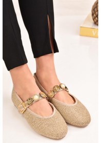 Resim Kadın Günlük Babet Tokalı Ayarlanabilir Hafif Rahat Ayakkabı Siyah 