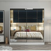 Resim Minarmobilya Minar Kale 2 Kapaklı Aynalı Sürgülü Dolap 180 Cm - Beyaz (541417038) 