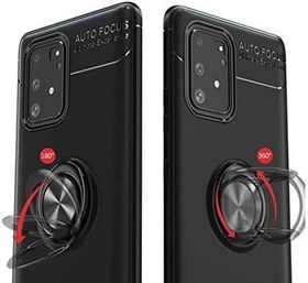Resim Microcase Samsung Galaxy S10 Lite Focus Serisi Yüzük Standlı Silikon Kılıf - Siyah 