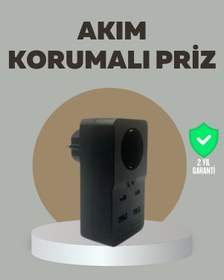 Resim Universal Akıllı Akım Dengelemeli Priz 2500w 4 Usb Type C Çıkışlı 
