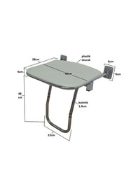 Resim Paslanmaz Engelli Banyo Küvet Duş Oturağı Katlanır Plastik Oturaklı Gümüş 