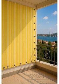 Resim Gencer Home Balkon Perdesi Kuş Gözü Ölçü Seçenekli Sarı İnce Sarı 