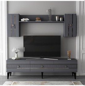 Resim Nova Tv Ünitesi Takımı Antrasit-gümüş 