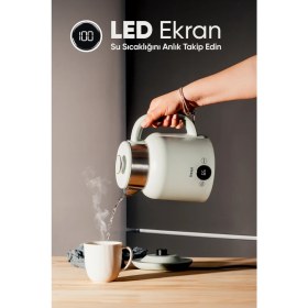 Resim Fressi KT-01 Retrofi Su Yeşili 1.5 L Retro Elektrikli Kettle Su Isıtıcı 