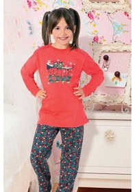 Resim Hmd Yuppi Kız Çocuk Bisiklet Yaka Pijama Takım (5264)-1-2 Yaş-86-Kırmızı 