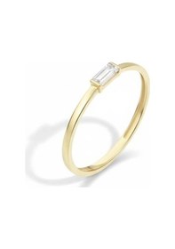 Resim Çgk Çiğdem Gürel Kuyumculuk Çgk Solo Baguette 14 Ayar Altın İnce Baget Taşlı Yüzük Minimal & Zarif Tasarım Gold 