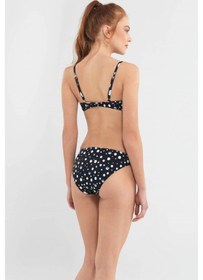 Resim Blackspade Çıkartılabilir Destekli Puantiye Baskılı Siyah Bikini 