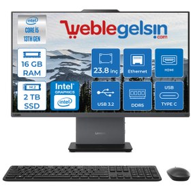Resim Lenovo ThinkCentre Neo 50A 12SC000YTR04 i5-13420H 16GB 2TBSSD 23.8 FHD FreeDOS All In One Bilgisayar 