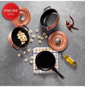 Resim Schafer Pro Cast Mini Döküm Tencere Seti 5 Parça-Rosegold 