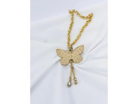 Resim Parlak Taşlı Salkım Kelebek Araba Dikiz Ayna Süsü, Altın Renkli Zincirli Yeni Araba Hediyesi 