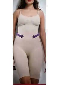 Resim Bayan Göğüslü Paçalı Bütün Korse Bir Beden Ten 