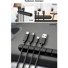 Resim Epazzar Çok Amaçlı Kablo Tutucu Yapışkanlı Organizer Düzenleyici 16 Parça Set Kolay Kullanımlı 