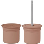 Resim Oioi Ham+hüp Pipetli Silikon Bardak Seti Woody Brown / Powder Grey 