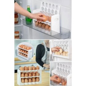 Resim Munico Kullanışlı Çok Katmanlı Zaman Ölçeği Tasarımı Yumurta Kabı Tepsisi Buzdolabı Yumurta Tutucu Saklama 