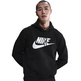 Resim Nike Club Bb Pullover Gfx Erkek Siyah Günlük Stil Sweatshirt FN3868-010 