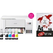 Resim Epson Ecotank L3256 Renkli Tanklı Yazıcı Baskı-Tarama- Kopya - (Usb, Wifi, Wi-Fi Direct) + Orjinal Epson Mürekkep + 500'LÜ A4 Kağıt 