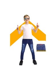 Resim Gzt Tekstil Erkek Çocuk Pamuklu Likralı Baskılı Kot Jeans Pantolon 
