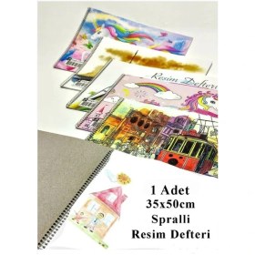 Resim Artlantis Resim Defteri 15 Yaprak 35X50 cm 1 Adet Spiralli Orta Boy Telli Resim Defteri Karton Kapak 110 gr Öğrenci Okul 